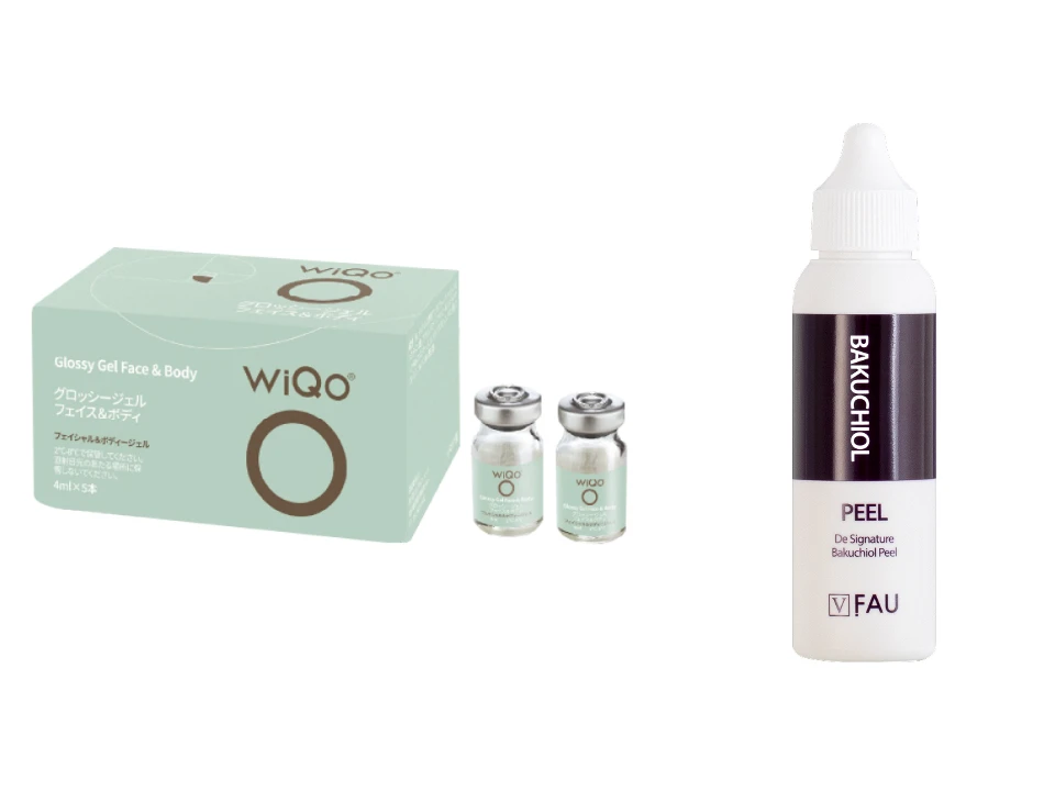 ピーリングで使うWiQo（グロッシージェル）とFAU（バクチオールピール）の実物